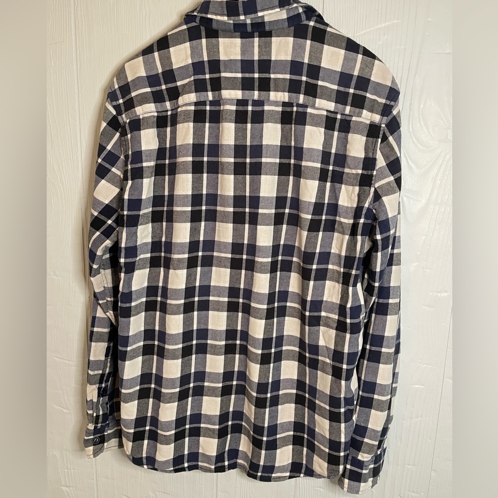 Levi’s Women’s Flannel Size Large Blue/Black/White - Picture 5 of 6